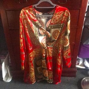 PrettyLittleThing plus size red dragon dress